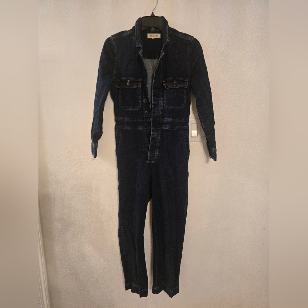 Madewell Denim Slim Coverall Jumpsuit Size 0 - Picture 2 of 16